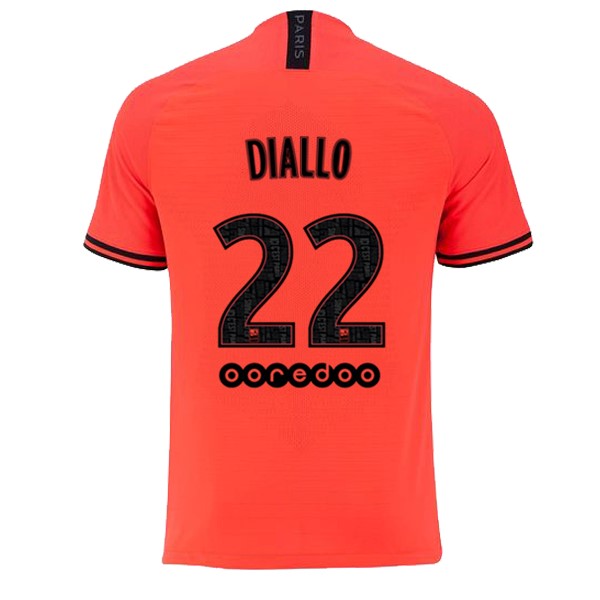 JORDAN Camiseta Paris Saint Germain NO.22 Diallo 2ª 2019-2020 Naranja
